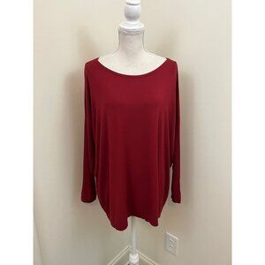 Piko Red Long Sleeve Scoop Neck Top Size XL